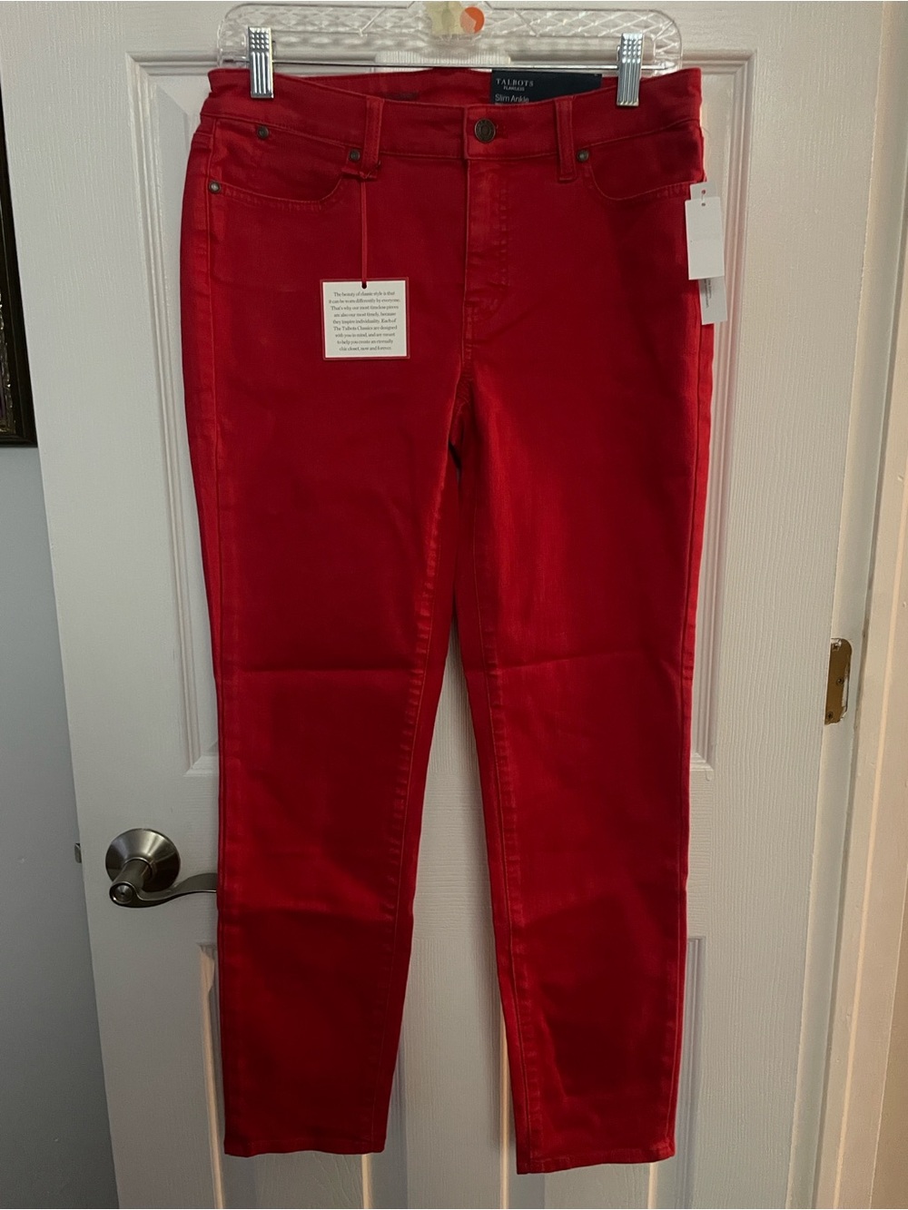 Talbots Bright Red Cropped Stretch Jeans